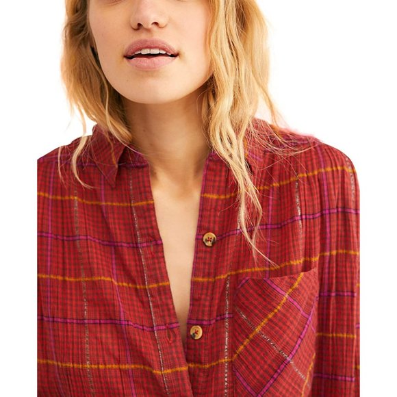 Free People Break My Stride Button Down Top - Picture 3 of 14